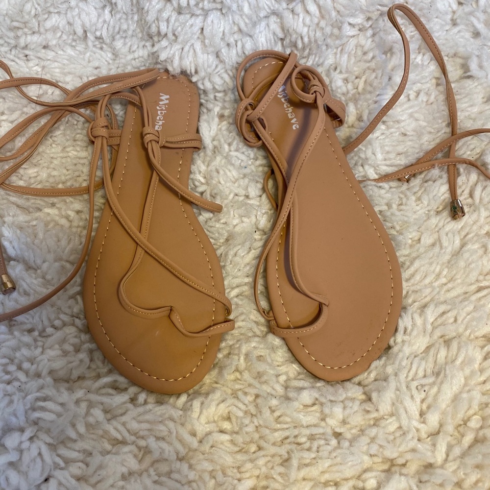 Nude Laced Sandals